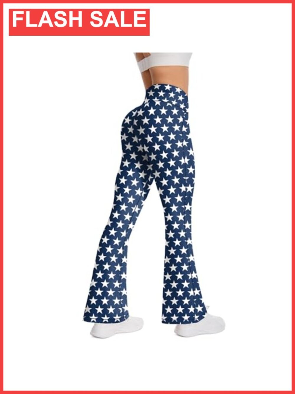High Waist Flared Leggings USA Flag Bell Bottom Yoga Pants